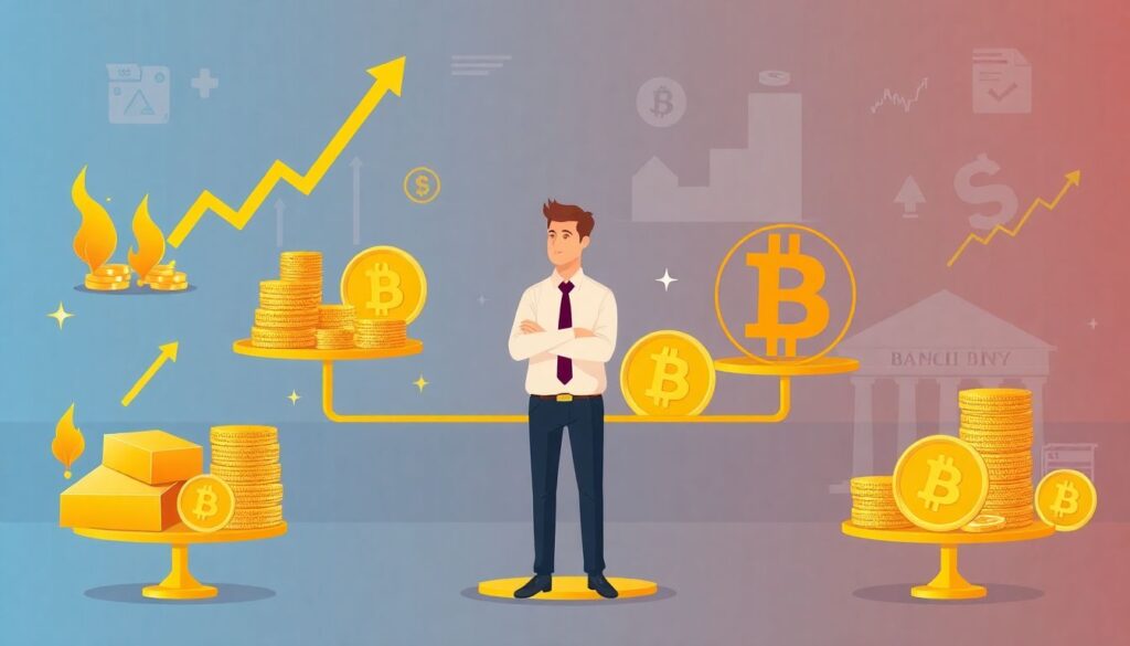 Золото против биткоина: как инвесторы перераспределяют капитал между «старыми» и «новыми» защитными активами - иллюстрация